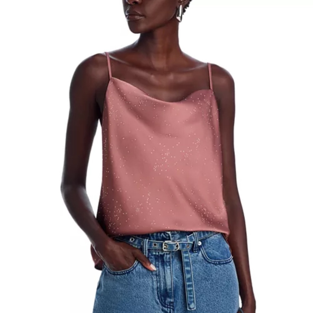 AQUA - Satin Rhinestone Camisole - Exclusive